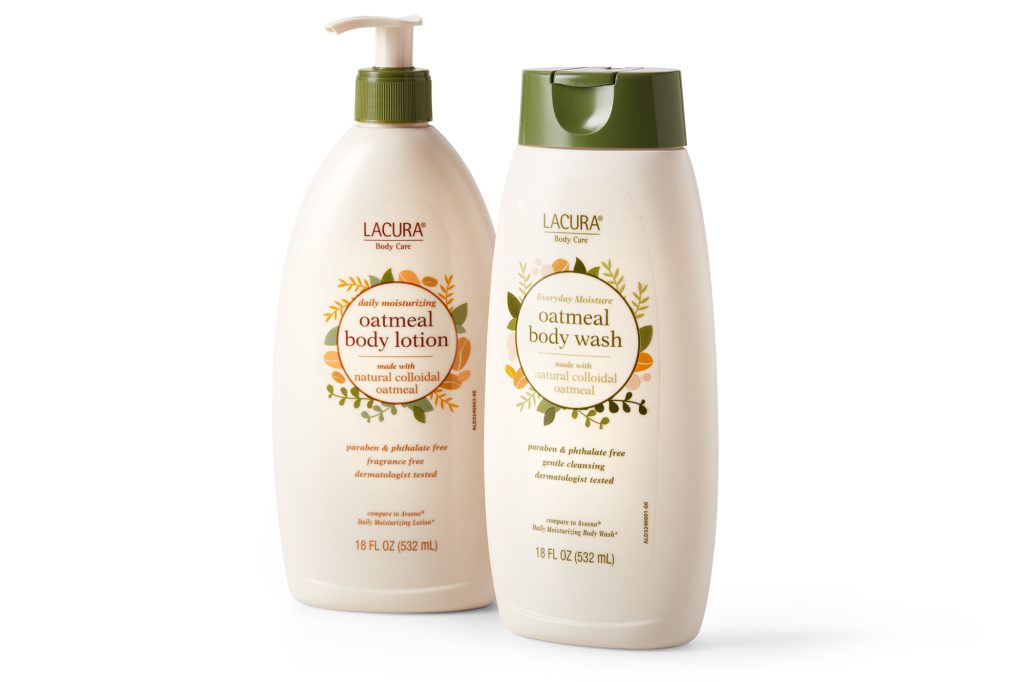 Aldi name Lacura body lotion and body wash